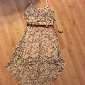 Floral dress with belt